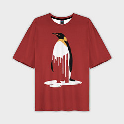 Мужская футболка оверсайз Расплавленный пингвин