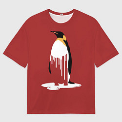 Мужская футболка оверсайз Расплавленный пингвин