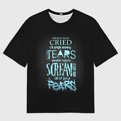 Мужская футболка оверсайз Слова песни грEvanescence