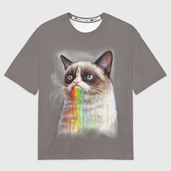 Футболка оверсайз мужская Grumpy Cat, цвет: 3D-принт