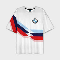 Футболка оверсайз мужская BMW БМВ WHITE, цвет: 3D-принт