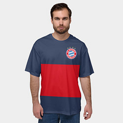 Футболка оверсайз мужская Bayern Munchen - Red-Blue FCB 2022 NEW, цвет: 3D-принт — фото 2