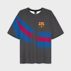 Футболка оверсайз мужская Barcelona FC: Dark style, цвет: 3D-принт