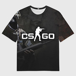 Футболка оверсайз мужская CS:GO SWAT, цвет: 3D-принт