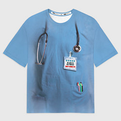 Футболка оверсайз мужская Костюм врача, цвет: 3D-принт