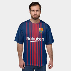 Футболка оверсайз мужская Barcelona FC: Neymar Home 17/18, цвет: 3D-принт — фото 2