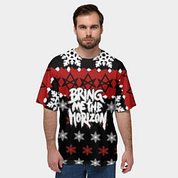 Футболка оверсайз мужская Праздничный Bring Me the Horizon, цвет: 3D-принт — фото 2
