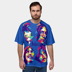 Футболка оверсайз мужская The Beatles: Faces, цвет: 3D-принт — фото 2