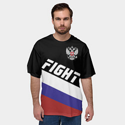 Футболка оверсайз мужская Fight Russia, цвет: 3D-принт — фото 2
