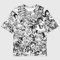 Футболка оверсайз мужская Ahegao: Black & White, цвет: 3D-принт