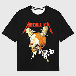 Мужская футболка оверсайз Metallica - orange skull