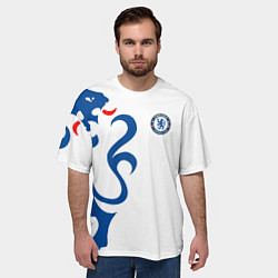 Футболка оверсайз мужская FC Chelsea: White Lion, цвет: 3D-принт — фото 2