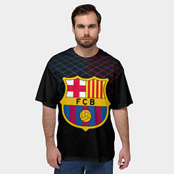 Футболка оверсайз мужская FC Barcelona Lines, цвет: 3D-принт — фото 2