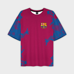 Футболка оверсайз мужская FC Barcelona: Purple Original, цвет: 3D-принт
