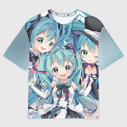 Футболка оверсайз мужская Hatsune Miku, цвет: 3D-принт