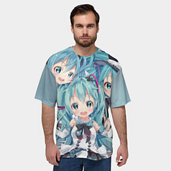 Футболка оверсайз мужская Hatsune Miku, цвет: 3D-принт — фото 2