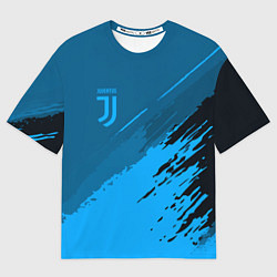 Футболка оверсайз мужская FC Juventus: Blue Original, цвет: 3D-принт
