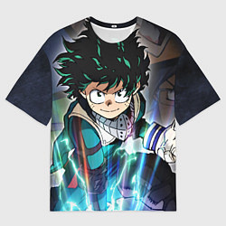Мужская футболка оверсайз My Hero Academia синий свет