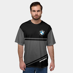 Футболка оверсайз мужская BMW SPORT БМВ СПОРТ, цвет: 3D-принт — фото 2