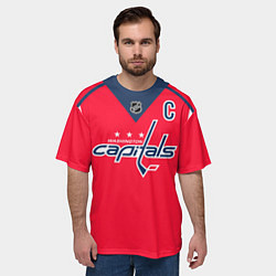 Футболка оверсайз мужская Washington Capitals: Ovechkin Red, цвет: 3D-принт — фото 2