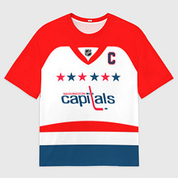 Футболка оверсайз мужская Washington Capitals: Ovechkin White, цвет: 3D-принт