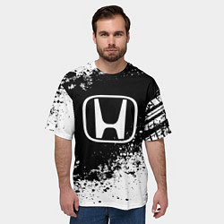 Футболка оверсайз мужская Honda: Black Spray, цвет: 3D-принт — фото 2