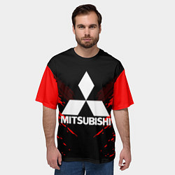 Футболка оверсайз мужская Mitsubishi: Red Anger, цвет: 3D-принт — фото 2