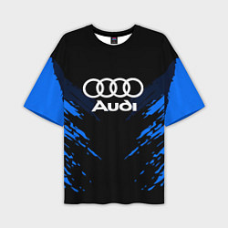Футболка оверсайз мужская Audi: Blue Anger, цвет: 3D-принт