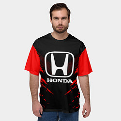 Футболка оверсайз мужская Honda: Red Anger, цвет: 3D-принт — фото 2