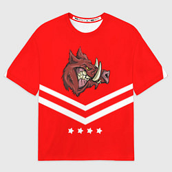 Футболка оверсайз мужская Спартанский кабан, цвет: 3D-принт