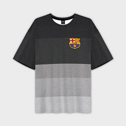 Мужская футболка оверсайз ФК Барселона: Серый стиль