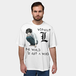 Футболка оверсайз мужская Without L pose, цвет: 3D-принт — фото 2