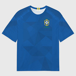 Футболка оверсайз мужская Бразилия: Гостевая ЧМ-2018, цвет: 3D-принт