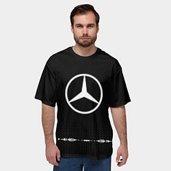 Футболка оверсайз мужская Mercedes: Black Abstract, цвет: 3D-принт — фото 2