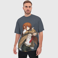 Футболка оверсайз мужская Kurusi Makise - Steins gate, цвет: 3D-принт — фото 2