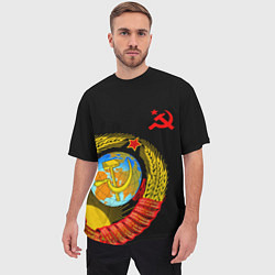 Футболка оверсайз мужская Герб СССР, цвет: 3D-принт — фото 2