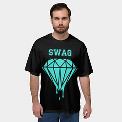 Футболка оверсайз мужская Swag diamond, цвет: 3D-принт — фото 2