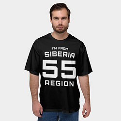 Футболка оверсайз мужская Im from Siberia: 55 Region, цвет: 3D-принт — фото 2
