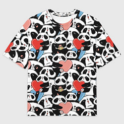 Мужская футболка оверсайз Funny Pandas