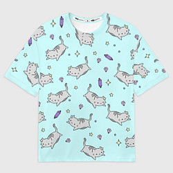 Футболка оверсайз мужская Кавайные котики, цвет: 3D-принт