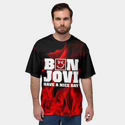 Футболка оверсайз мужская Bon Jovi: Have a nice day, цвет: 3D-принт — фото 2