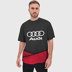 Футболка оверсайз мужская Audi: Grey Carbon, цвет: 3D-принт — фото 2