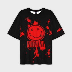 Футболка оверсайз мужская Nirvana: Blooded Smile, цвет: 3D-принт