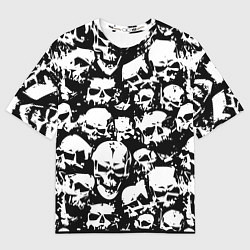 Футболка оверсайз мужская Черепа ужаса, цвет: 3D-принт