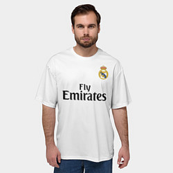 Футболка оверсайз мужская FC Real Madrid: Ramos Home 18-19, цвет: 3D-принт — фото 2