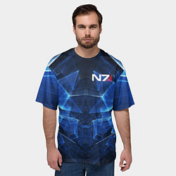 Футболка оверсайз мужская Mass Effect: Blue Armor N7, цвет: 3D-принт — фото 2