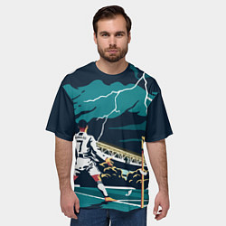 Футболка оверсайз мужская Ronaldo lightning, цвет: 3D-принт — фото 2