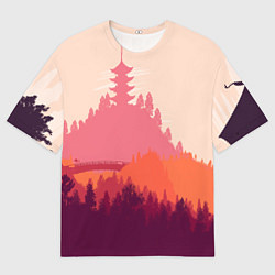 Футболка оверсайз мужская Firewatch City, цвет: 3D-принт