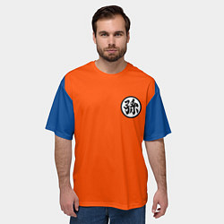 Футболка оверсайз мужская DBZ: Goku Kanji Emblem, цвет: 3D-принт — фото 2