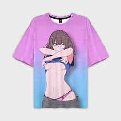 Футболка оверсайз мужская Ahegao Girl, цвет: 3D-принт